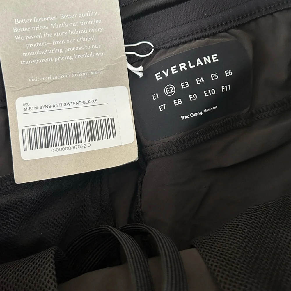 NEW Everlane Unisex XXS XS SM The Everyone Stretch Sweatpants Black Athleisure